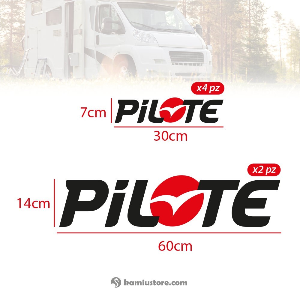 Set di 6 adesivi loghi Pilote per camper e caravan foto 2