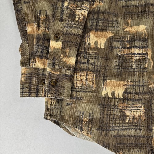 Woolrich Camo Hunting Shirt Men's Size L Deer & Bear Print Button Up Canvas Feel - Picture 6 of 17