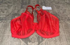 New Elomi Matilda Underwire Plunge Bra EL8900 Chili Tangerine Size 34K US