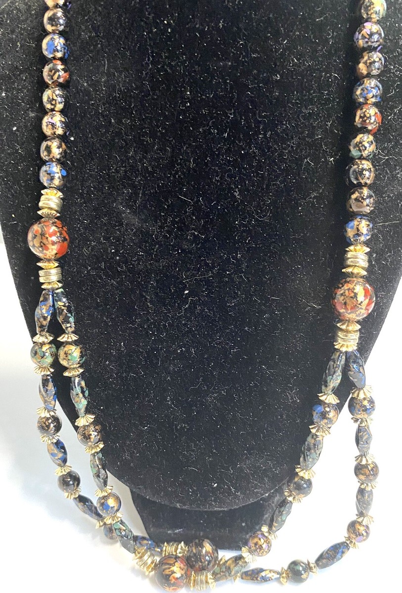 9.144 Vintage necklace, long, two-row, art plastic | eBay