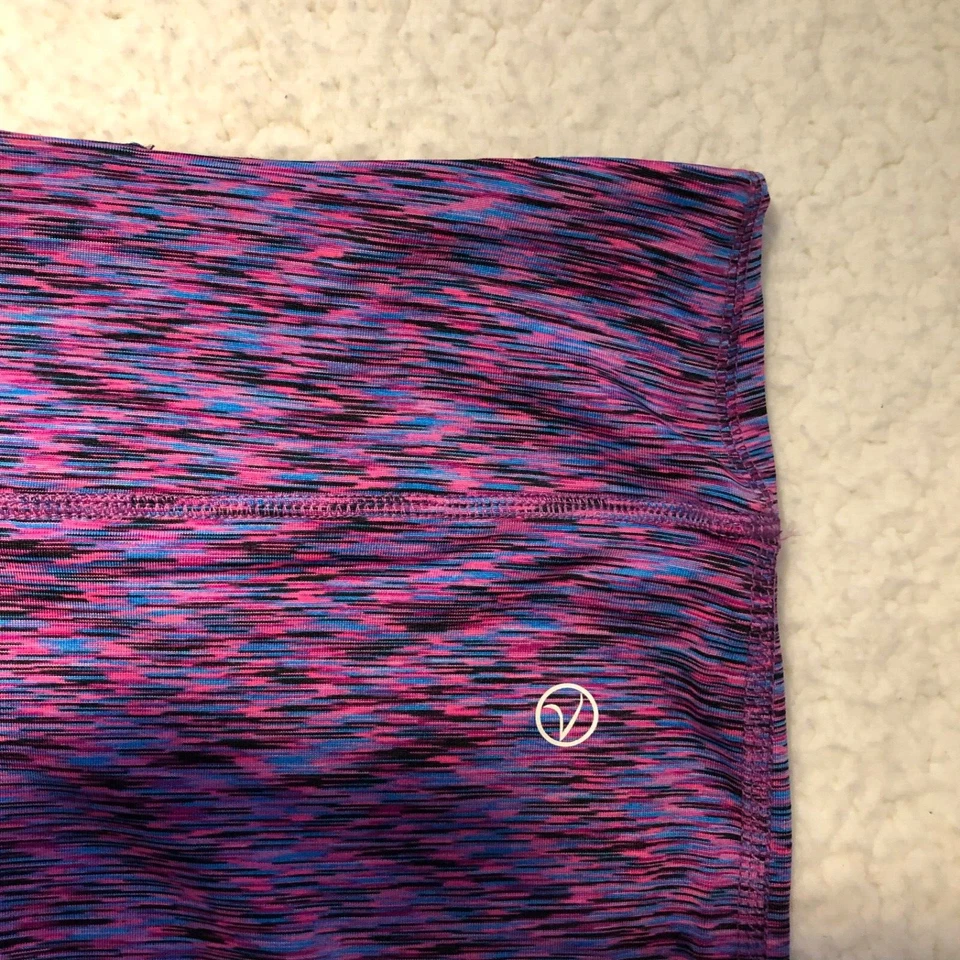 Leggings VOGO Athletica feminina XL Capri rosa azul forrado padrão bolso chave - Imagem 4 de 4