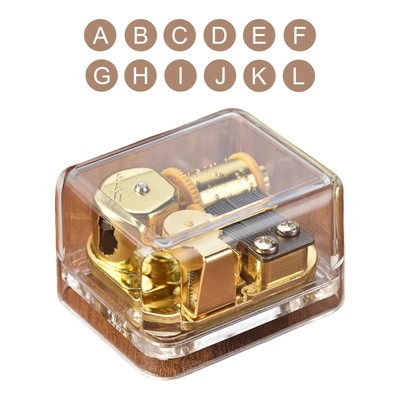 Spieluhr Acryl Mechanismus transparent aufziehen für Freunde Weihnachtsgeschenk