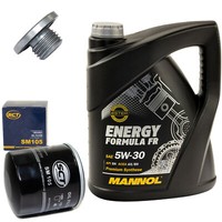 MotoröL Set 5W30 5 Liter + ÖLfilter SM 105 + Schraube FüR Chevrolet Aveo 94 PS