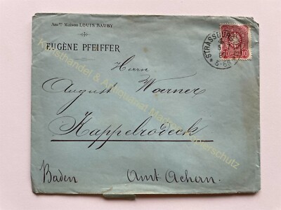 orig. Reklame Briefumschlag 1887 Strassbourg Strassburg Eugene Pfeiffer