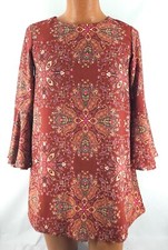 altar'd state dress size small with flare sleeves bohemian print