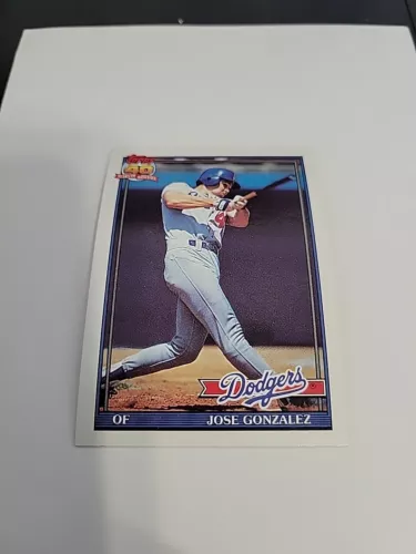 1991 Topps Jose Gonzalez Error (Billy Bean batting) #279 Dodgers baseball card