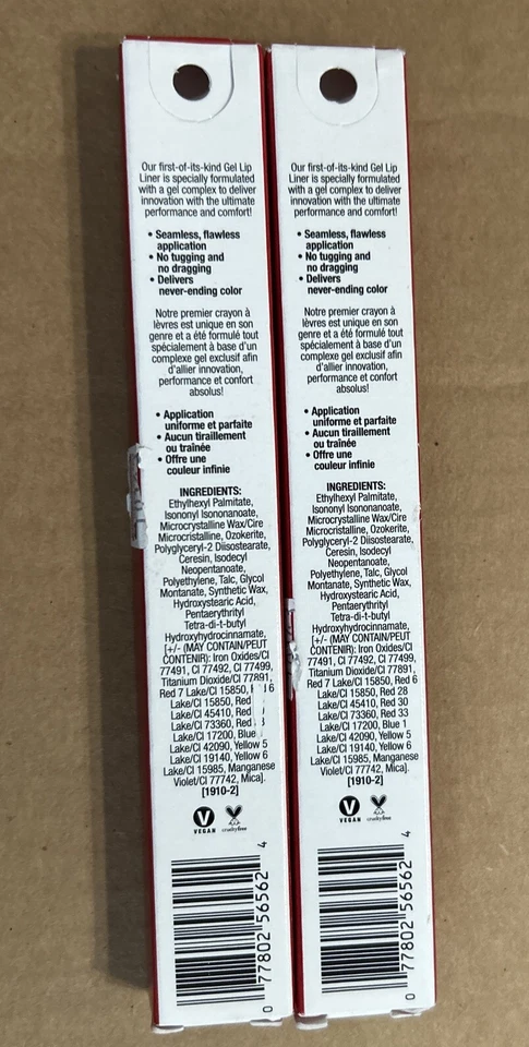 Wet N Wild Perfect Pout Gel Lip Liner #655A Think Flamingos &656B Red the Scene - Image 3 of 4