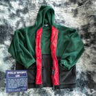 Vintage 90s Polo Sport Green Black Full Zip & Snap POLARTEC Fleece Hoodie USA XL