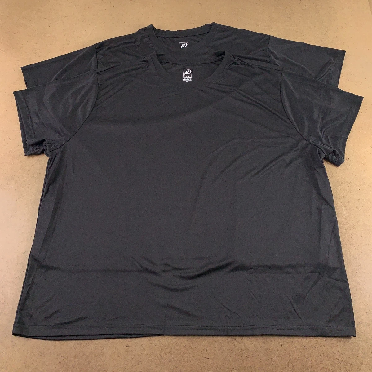 Haband Men's Size 4X Black Short Sleeve Crew Neck Insta Dry Tee 2 Pack  New | eBay