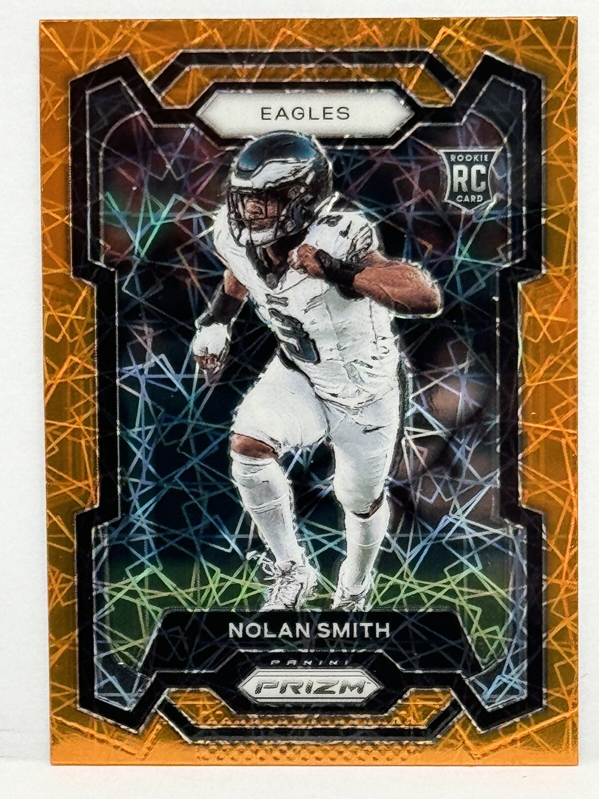 Panini PRIZM Football 2023 Nolan Smith Orange Laser Rookie Trading Card No. 382