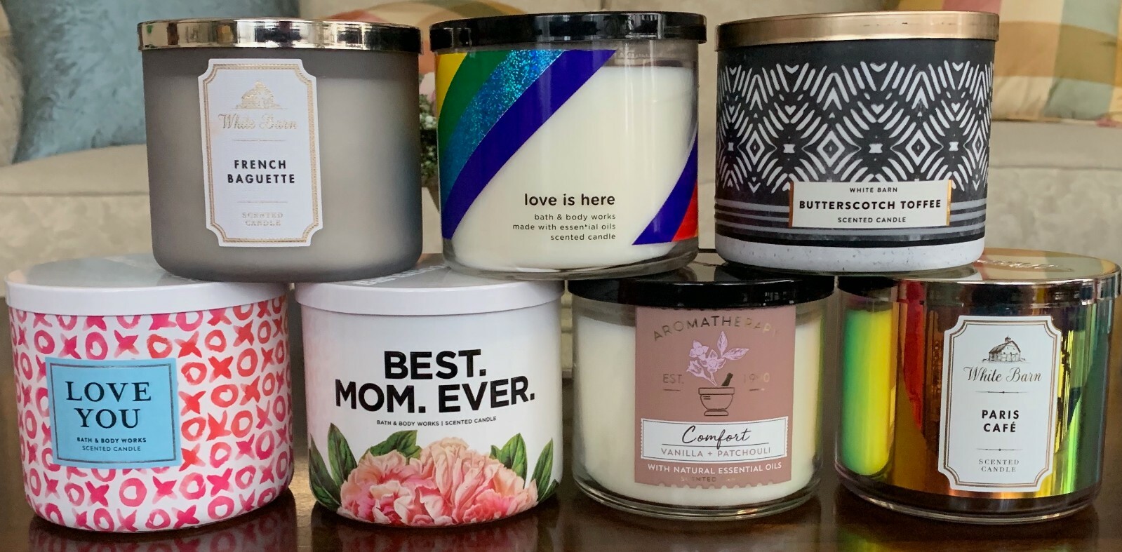 Bath Body Works 3 Wick Candle Collection Pistachio Paris Cafe Baguette Suntan