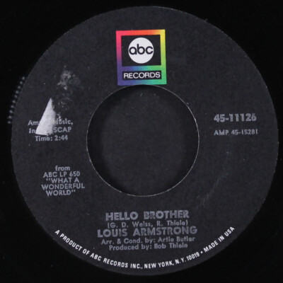 LOUIS ARMSTRONG: hello brother ABC 7'' Single 45 RPM