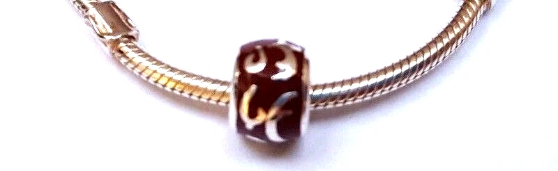 Biba Silber Armband 21 cm + Emalie - Silber Bead braun - Bead Armband 925er Neu - Bild 3 von 4