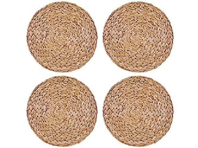 Set of 4 NATURAL Water Hyacinth WEAVE PLACEMATS Tablemats BY CREATIVE TOPS