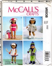 "18" Doll Clothes" 2014 McCall's Crafts Sewing Pattern M6938 UNCUT