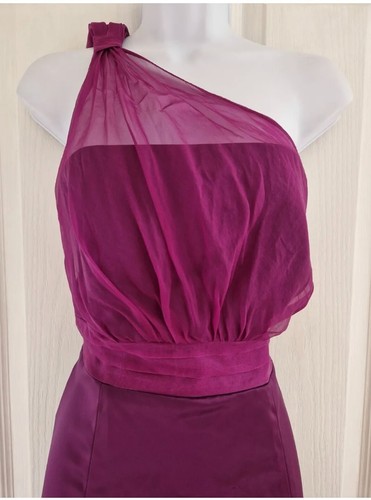 Women's Coast Dress Size 14 Purple One Shoulder Wedding Occasion A-line Silk - Picture 2 of 8