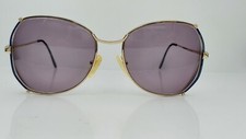 Vintage Girard 3501 54 Blue Gold Oval Half-Rimmed Sunglasses FRAMES ONLY France
