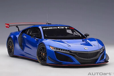 AUTOART 1/18 NSX HONDA NSX GT3 2018 Blue Plastics Car Model Doors