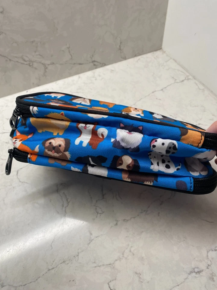 Estuche de lápices azul Fustylead lindo para perros organizador de papelería con cremallera estudiantes escolares Foto 3 de 4