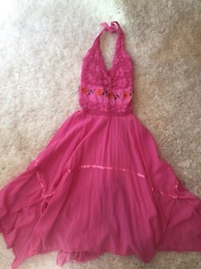 Handmade Caribbean Pink Halter Dress