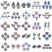 20Pcs Lead Free Multi-color Rainbow Color Alloy Pendants Charms Jewelry Making