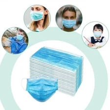 50 Pcs Disposable Medical,Surgical,Dental 3-Layers Face Mask Blue Color