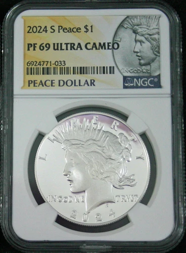 2024-S Proof $1 Peace Silver Dollar NGC PF69 Ultra Cameo