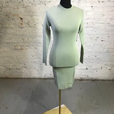 Alice + Olivia Dress Womens Small Estelle Fitted Mini Dress Bodycon Green Aghgfh