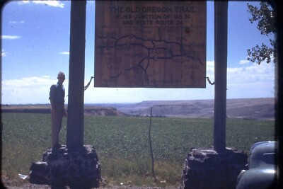 Red Border 1940s Oregon Trail Snake River Idaho Kodachrome Slide A14