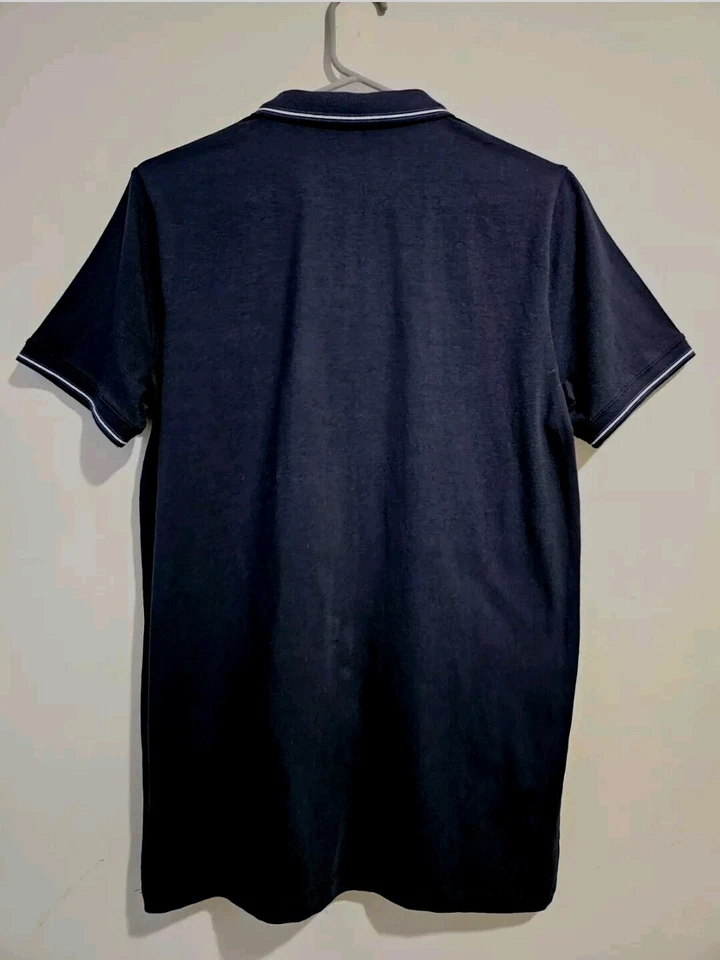 Express Polo Shirt Boy's Size Small Blue Fitted Zip 5809 NWT  - Image 3 of 4