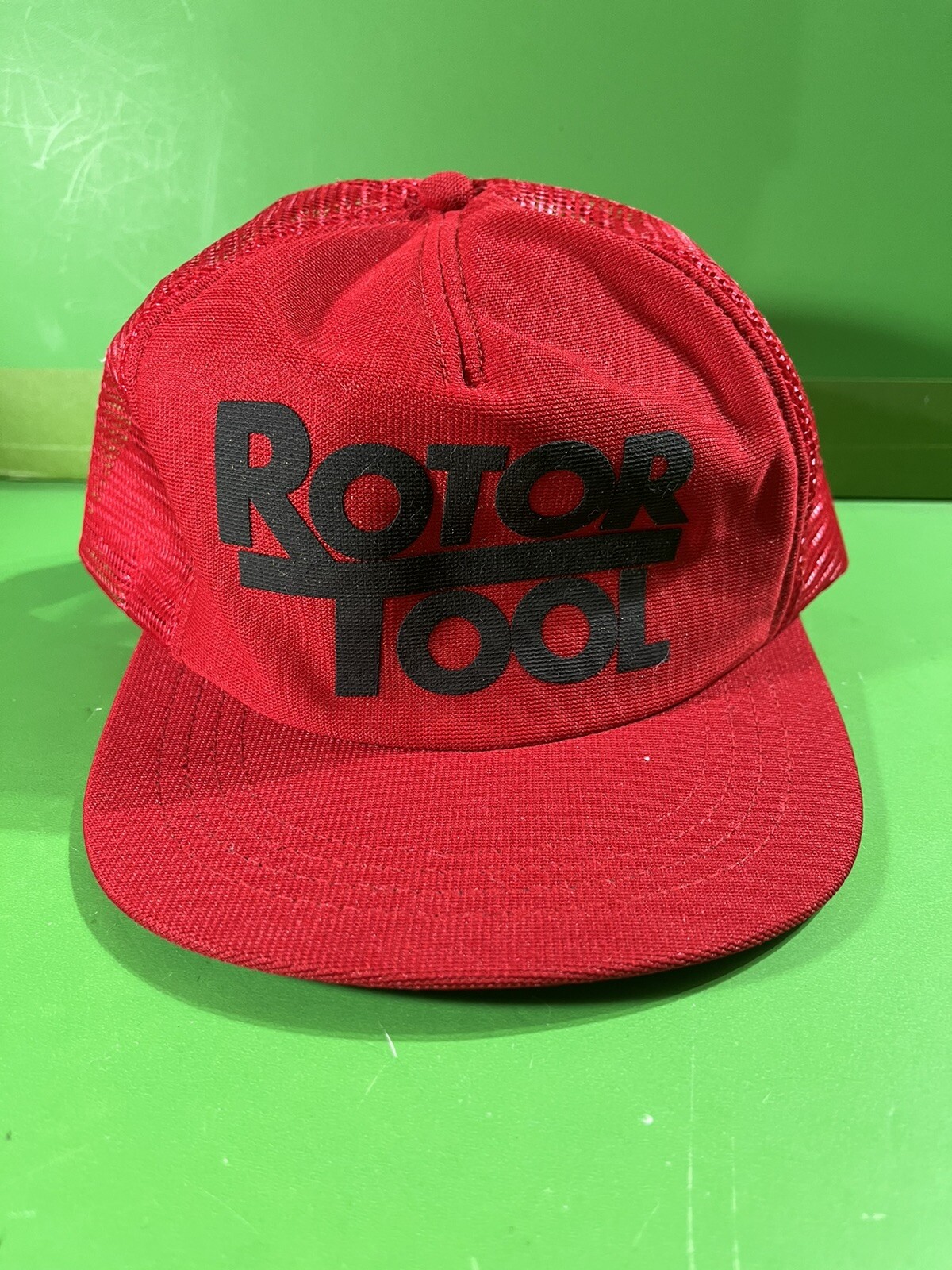 Cap Snap Back Mens Trucker Mesh Red Made In Usa Spell Out