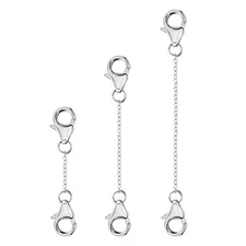 3 Pack White Gold Necklace Extender Chain w/ Lobster for Necklaces Bracelet Ankl