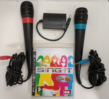 SINGSTAR + SING IT PS3 sony playstation 3 pal microfoni e adattatore + gioco