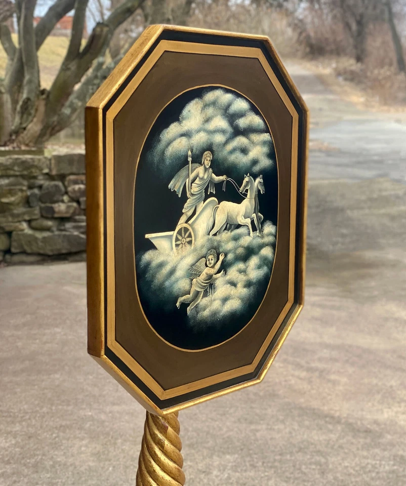 复古 NeoClassical 洛可可镀金倾斜顶部火幕鸡尾酒桌 — 第 4/4 张图片