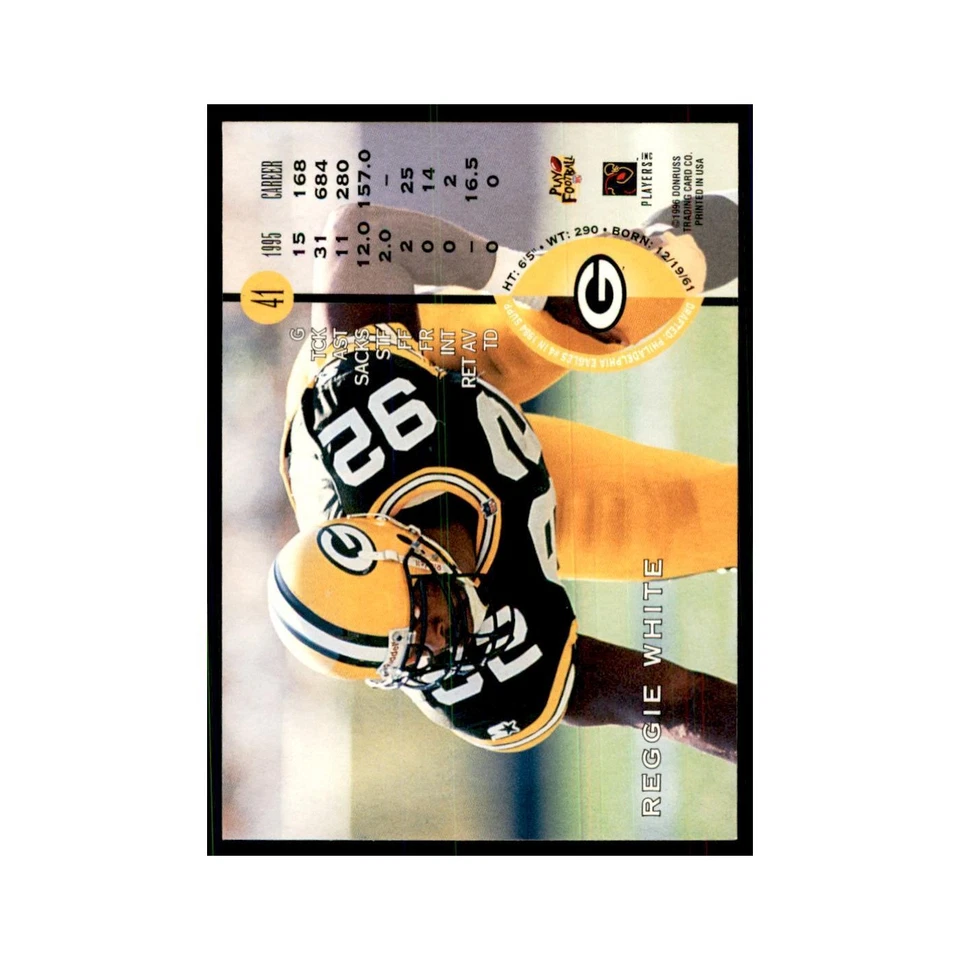 1996 Leaf Reggie White Panthers #41 - Image 2 of 3