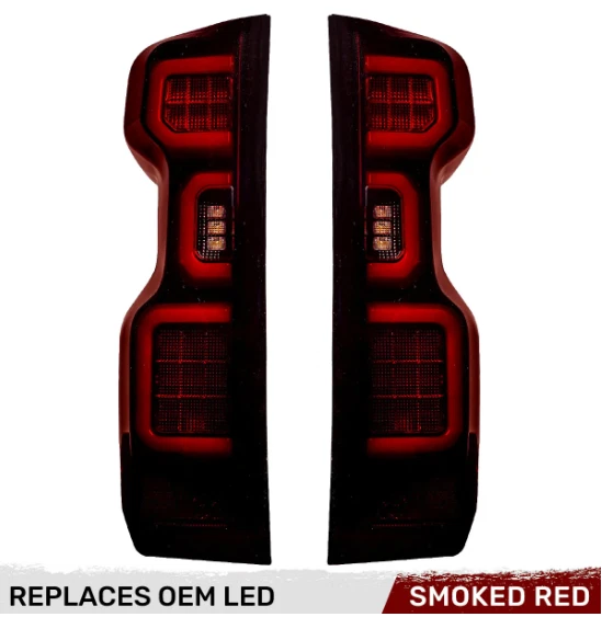 Luces traseras rojas ahumadas Recon OLED para Chevy Silverado 1500 2500 3500 2019-2023 Foto 3 de 4
