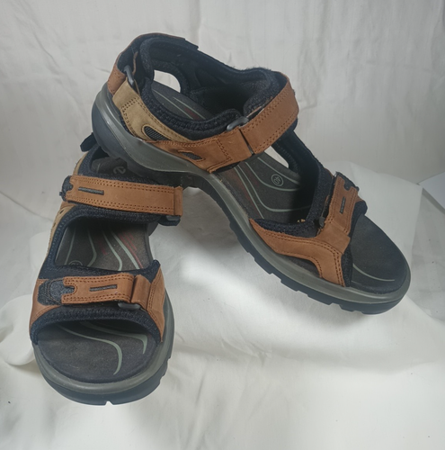ECCO Brown Leather Sandals Adjustable StrappyComfort Walking Size 40 EU/9-9.5 US