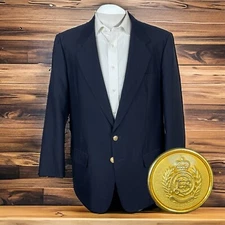 Kwun Kee Blazer Mens 46R Navy Gold Buttons Bespoke