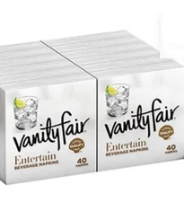 Vanity Fair Beverage Napkins 40 Ct 2 Ply White Pack Of 10