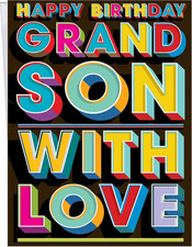 Grandson Birthday Card - Large Size Opens to 10" X 7.75" - MADE in CHICAGO - Ult