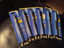 6 Pilot V5 Ball Stick Rolling Ball Pens, Blue Ink Extra Fine. New