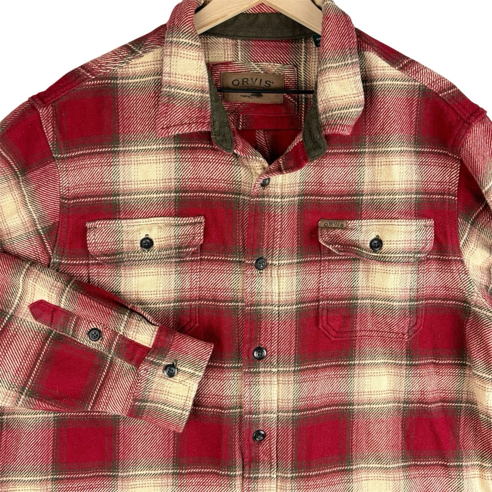 Orvis Shirt Men XXL Red Plaid Heavyweight Flannel Shacket Workwear Chore Outdoor
Opens in a new wind