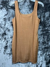a new day woman’s medium dress brown Mini RN 17730 Sleeveless Casual Club