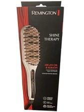 REMINGTON Shine Therapy Hair Straightener Brush Ceramic Argan Oil Keratin Sealed
