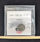 1920   Coin Mart Graded Canadian,  ¢5 Cent **VF-20**