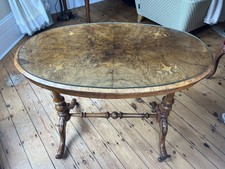 Antique Oval Table with glass counter top