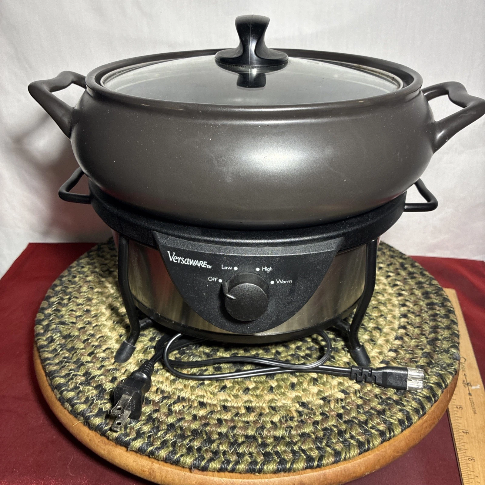 Crock Pot Versaware Rival Slow Cooker 5 qt. Crock Silver Base DIFFERENT LID