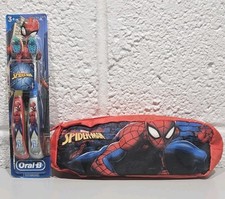 Oral-B SPIDERMAN Kids Manual Toothbrush 2 Pack With Bonus Travel Carrying Case