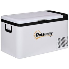 Outsunny 12V Car Refrigerator w/ LED Light & Foldable Handles, 25L Portable