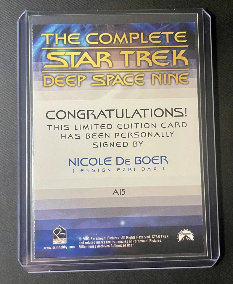 THE COMPLETE STAR TREK DEEP SPACE NINE A15 NICOLE De BOER EZRI DAX AUTOGRAPH L - Image 2 of 2